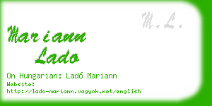 mariann lado business card