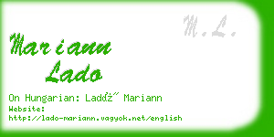 mariann lado business card